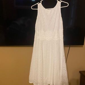 White dress with slip cover
